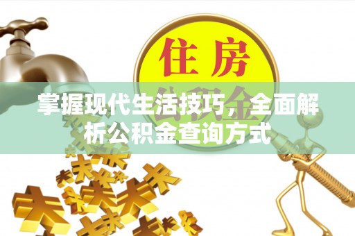 汝阳掌握现代生活技巧，全面解析公积金查询方式