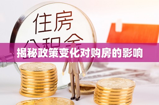 汝阳揭秘政策变化对购房的影响
