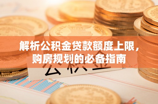 汝阳解析公积金贷款额度上限，购房规划的必备指南