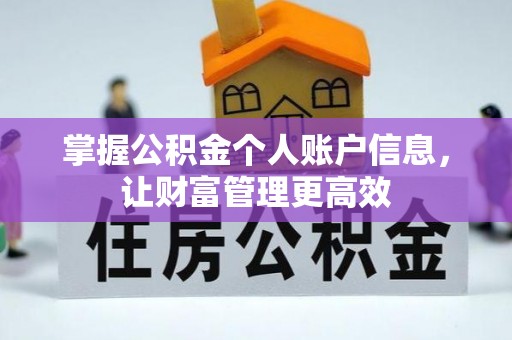 汝阳掌握公积金个人账户信息，让财富管理更高效