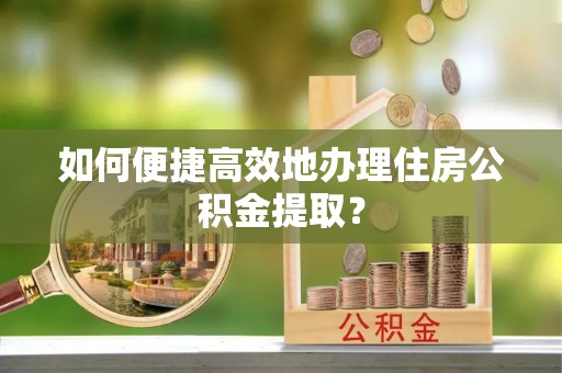 汝阳如何便捷高效地办理住房公积金提取？